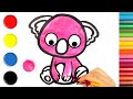Как рисовать и цвет коала | учить цвета | учить животные | учить русский и английский