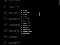 30 Word meaning in fruit easy#explore #edit #english #gaming #live