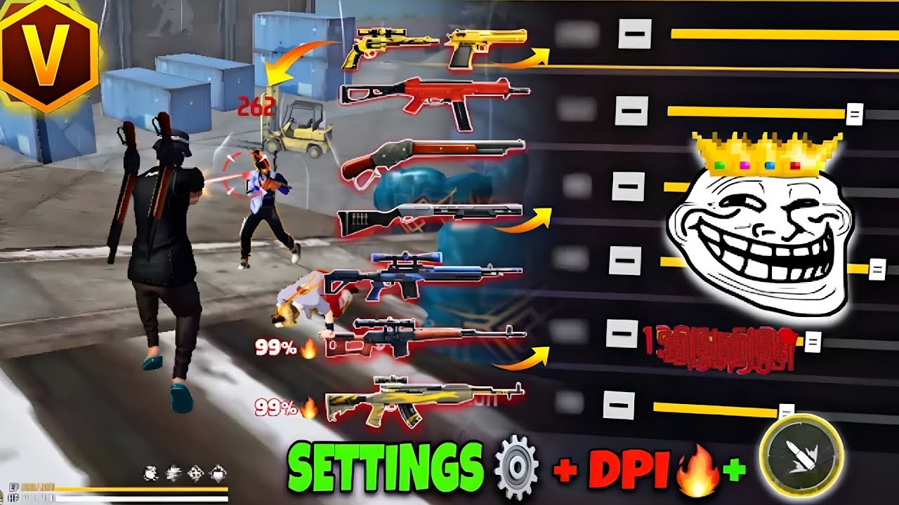 All Gun Headshot Sensitivity Setting After New OB52 Update | Free Fire Max Auto Headshot Sensitivity