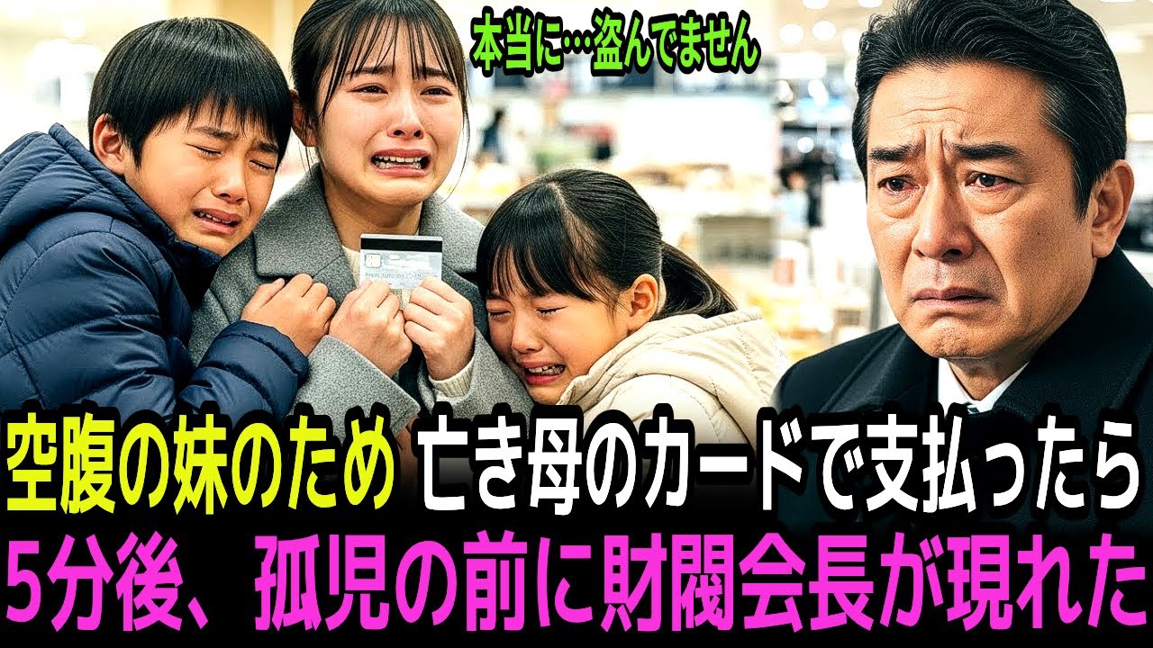 亡き母のカードで震えながら支払った少女——5分後、孤児きょうだいの前に財閥会長が現れた