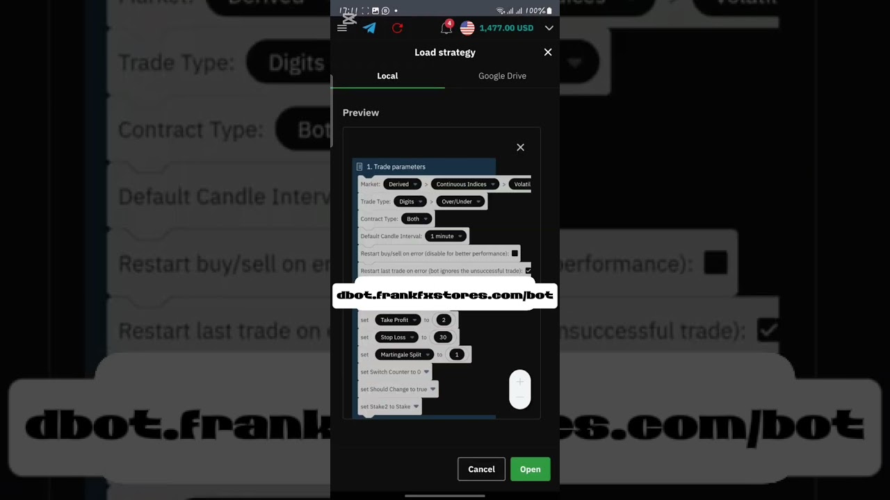 Deriv Bot: OVER 3 Titanic