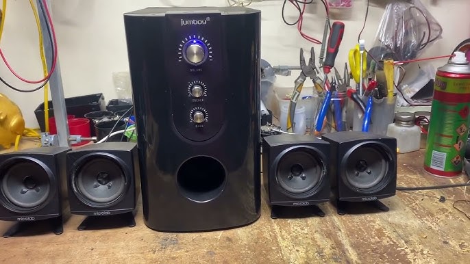 Test loa vi tính 4.1 Sub Jumboy JB-3300 ghép loa tay Microlab M ...