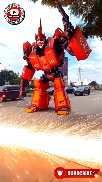 Mobil odong odong dora berubah bentuk jadi robot unik #ai #adoyuyee #transformers