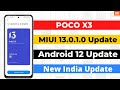 Poco X3 MIUI 13.0.1.0 Update [ Android 12 ] Control Center | 10+ New Features | Poco X3 New Update