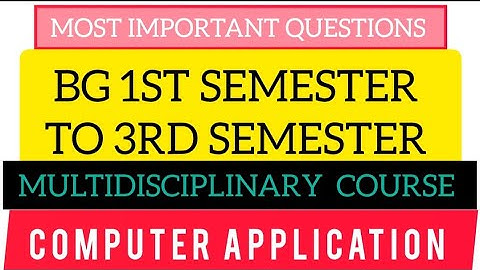 Guess Paper Of Computer application Multidisciplinary BG  1ST & 3rd Sem Kashmir University Students