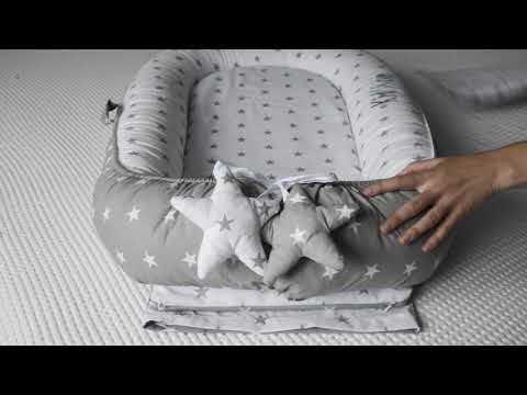 Кокон гнездышко для новорожденного до года. С твёрдым матрасиком и дополнительным чехлом.