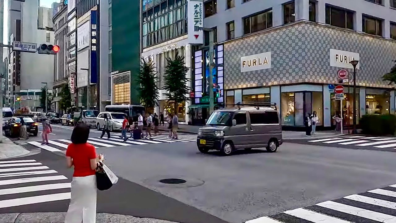 Tokyo, Japon | Ginza | Balade Urbaine d’Été 4K