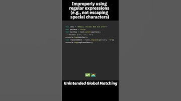 Improperly using regular expressions (e.g., not escaping special characters) #javascript #codingtips