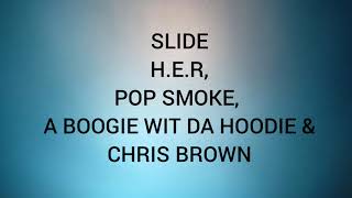 Slide (Remix) (feat. Pop Smoke, A Boogie Wit da Hoodie \& Chris Brown) (Lyrics)