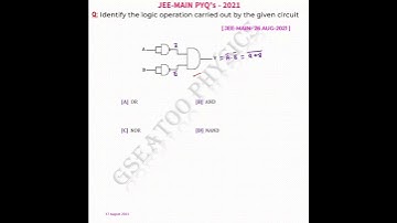 JEE MAIN PYQs 03 || logic gate || #jeemains2024 #jeemainsphysics  #jeemains