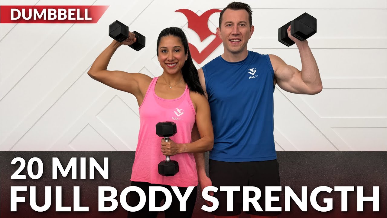 20 Min Strength Training at Home for Women & Men - Full Body Dumbbell ...