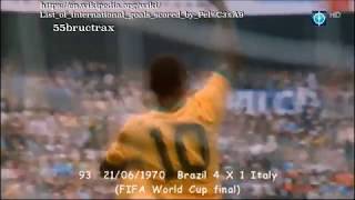 Pelé - 62 of his 95 goals for Brazil + 2 extra goals (1957—1983)