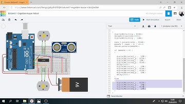 Tinkercad ile Arduino Bölüm 67 : Engelden Kaçan Robot