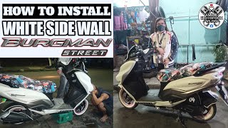 How To Install White Side Wall On Suzuki Burgman Street | Mark MotoFood Vlog