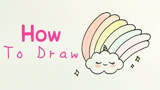 unicorn draw easy drawing rainbow cloud