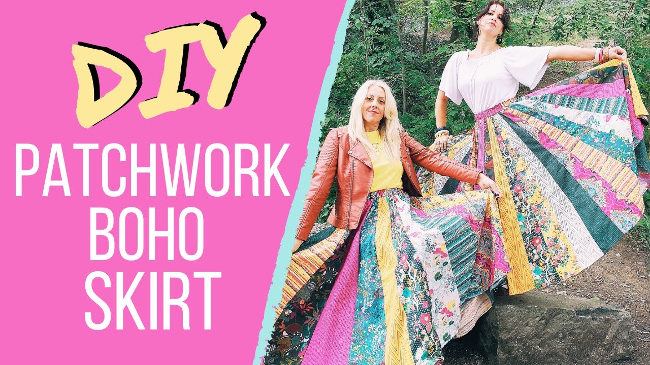 Stitch Sisters DIY Patchwork Boho Skirt | Bohemian Skirt DIY - YouTube