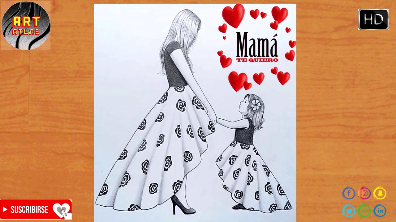 Dibujo DEL MEJOR REGALO PARA del día de la madre || dibujo a lápiz para  principiantes - thptnganamst.edu.vn