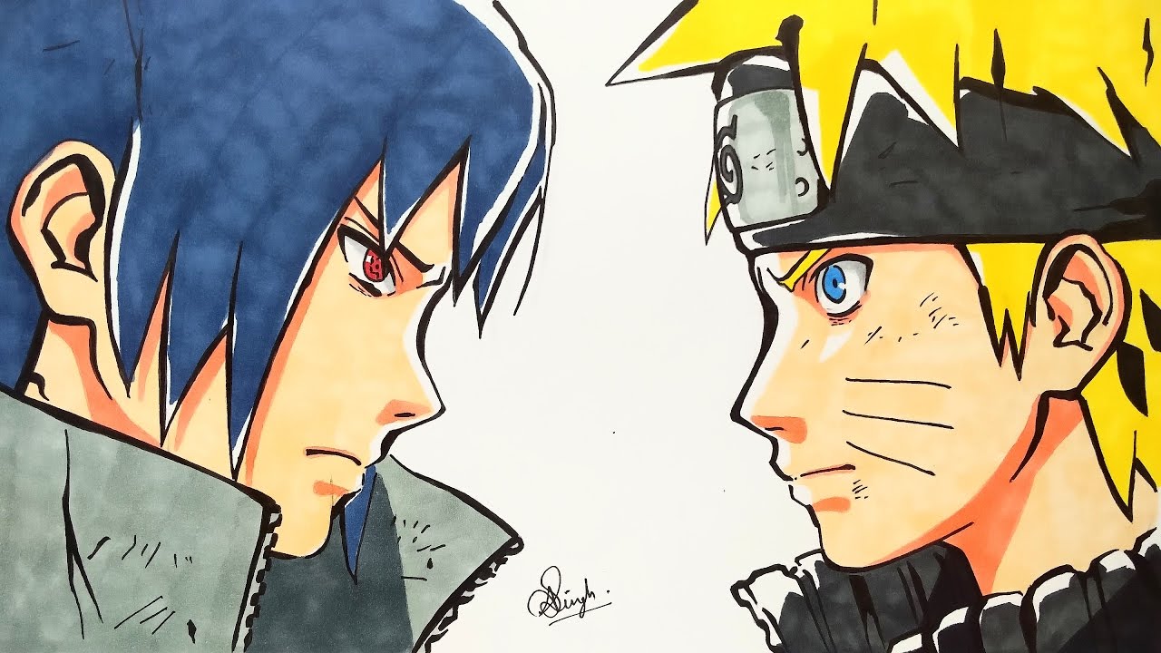 Drawing Naruto VS Sasuke Final Battle (Requested) YouTube