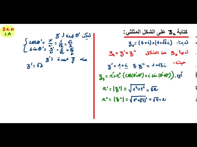 الشكل المثلثي لعدد مركب