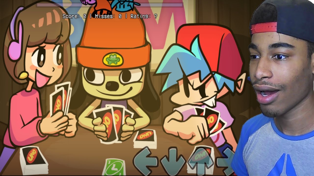 OH WE PLAYIN UNO SCRATCHIN Melodii x Parappa x Bf | Friday Night Funkin ...