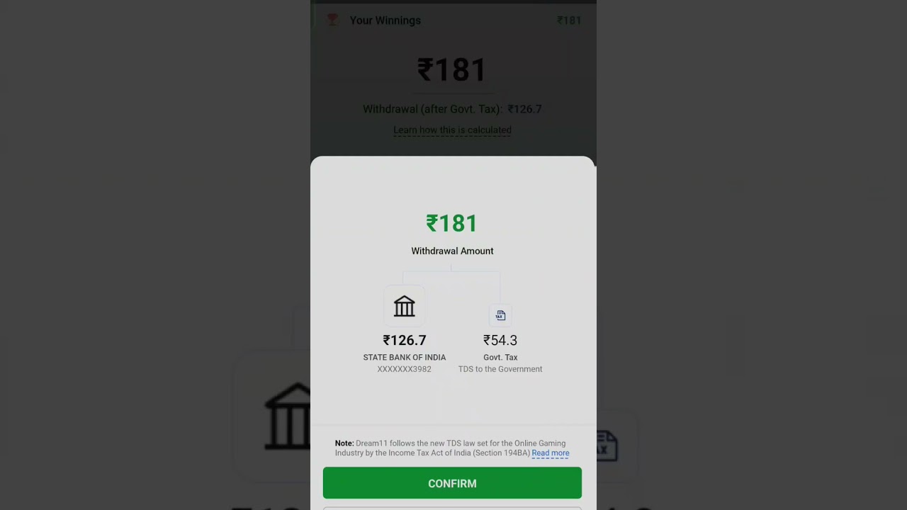 dream11 30 percent tax deduction live widhraw process 