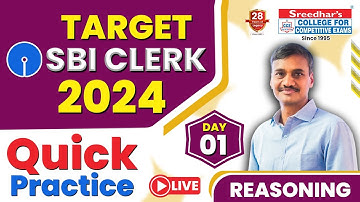 TARGET SBI CLERK 2024 | REASONING QUESTIONS (DAY 01) | QUICK PRACTICE | DAILY MOCK TEST