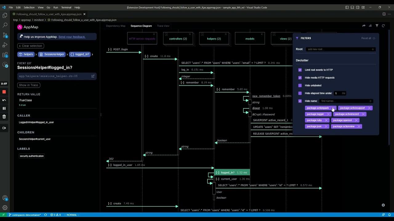 How to use an AppMap interactive sequence diagram - YouTube