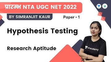 Research Aptitude | Hypothesis testing  | NTA UGC NET - JRF 2022 | Simranjit Kaur