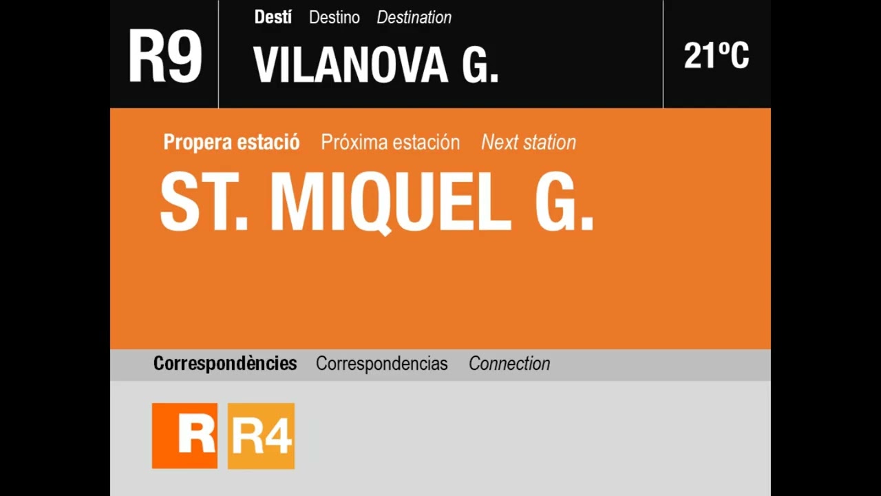 Megafonías de la futura línea R9 de Rodalies (Mataró - Vilanova)