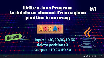 Java Program #8 |  Delete Element from given position of an Array | Array Basics | Code & Innovate