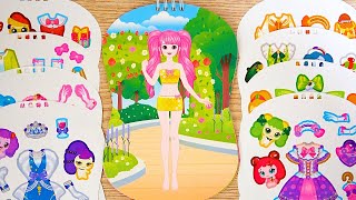 [Sticker Play] 왕국 소녀 패션 코디네이터| 예쁜 소녀들을 드레스와 악세사리 스티커로 코디하기| Girl Dress-Up Decoration Sticker Note