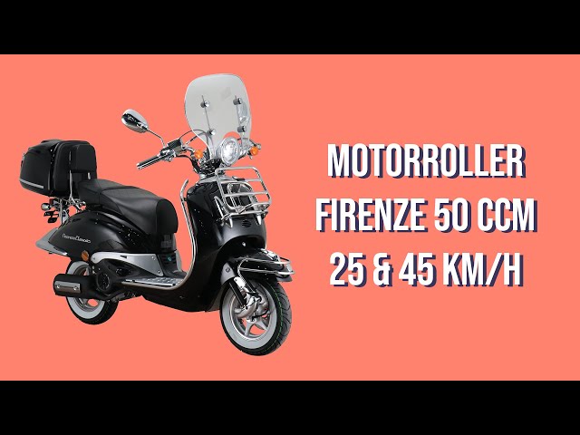 Alphha Motors Motorroller Retro Firenze 50ccm 25 km/h & 45 km/h - YouTube