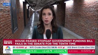 House-passed stopgap government funding bill fails in the Senate for the tenth time