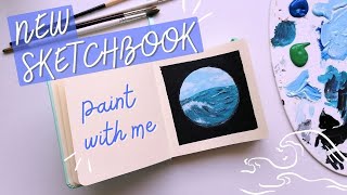 Starting New Sketchbook / Acrylic Ocean / Paint With Me