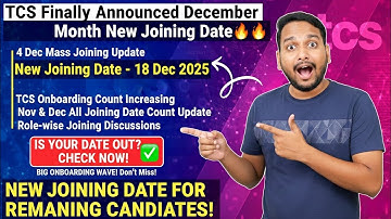 TCS December Joining Date Final🔥| New 18 Dec 2025 Date & Mass Onboarding Count,Full Role-wise Status