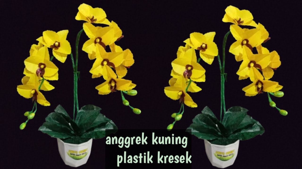 DIY | Cara Membuat Bunga Anggrek Kuning Dari Plastik Kresek|Orchid from plastic bag