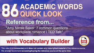 86 Academic Words Quick Look Ref from \\