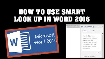 HOW TO USE SMART LOOK UP IN WORD 2016