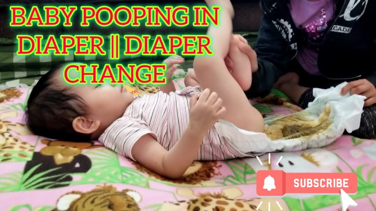 Baby Pooping In Diaper || How To Change A Poopy Pull Up Diaper || Diaper Change Girl