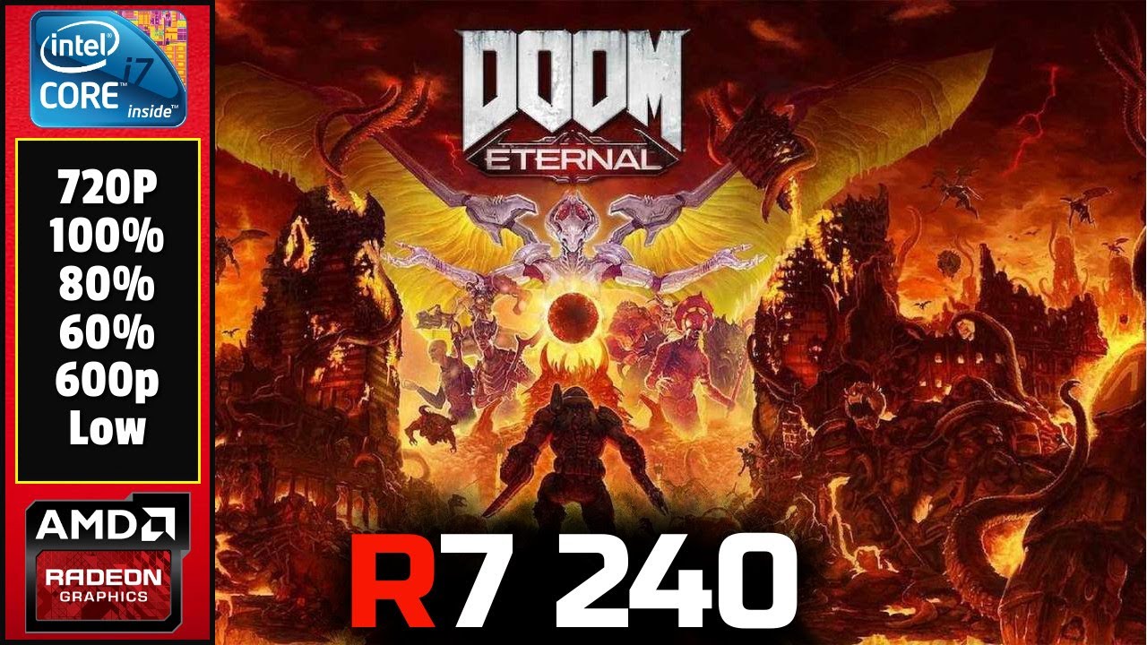 Doom Eternal | Amd Radeon R7 240 | I7 860 | 10gb Ram | Benchmark - YouTube