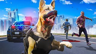 Hunting Criminals With Killer Police Dog in GTA 5 RP