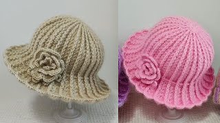 Flower bucket crochet hat free tutorial.