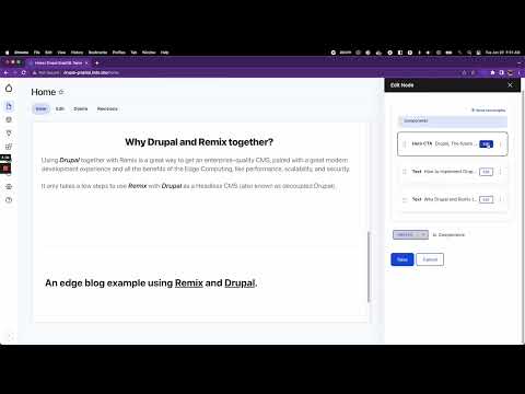 Drupal Composable Visual Editor: Remix integration, Inline Preview, Edit Content & Component List