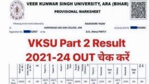 VKSU Part 2 Result 2023 (2021-24) – BA BSc BCom, Marksheet