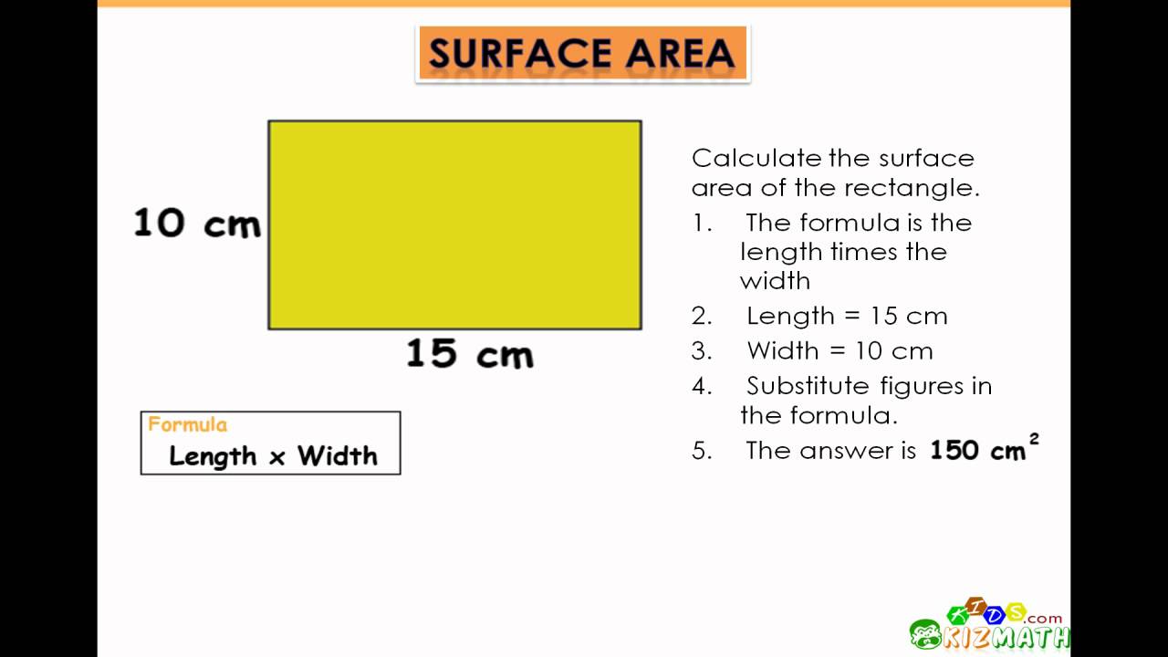 Calculating The Surface Area Math Tutorial 5th And 6th Grade Math