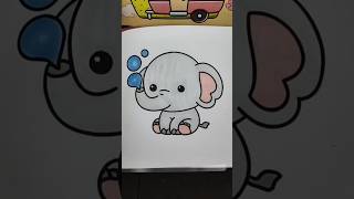 Cute Baby Elephant Drawing 🐘💖 | Satisfying Alcohol Marker Coloring