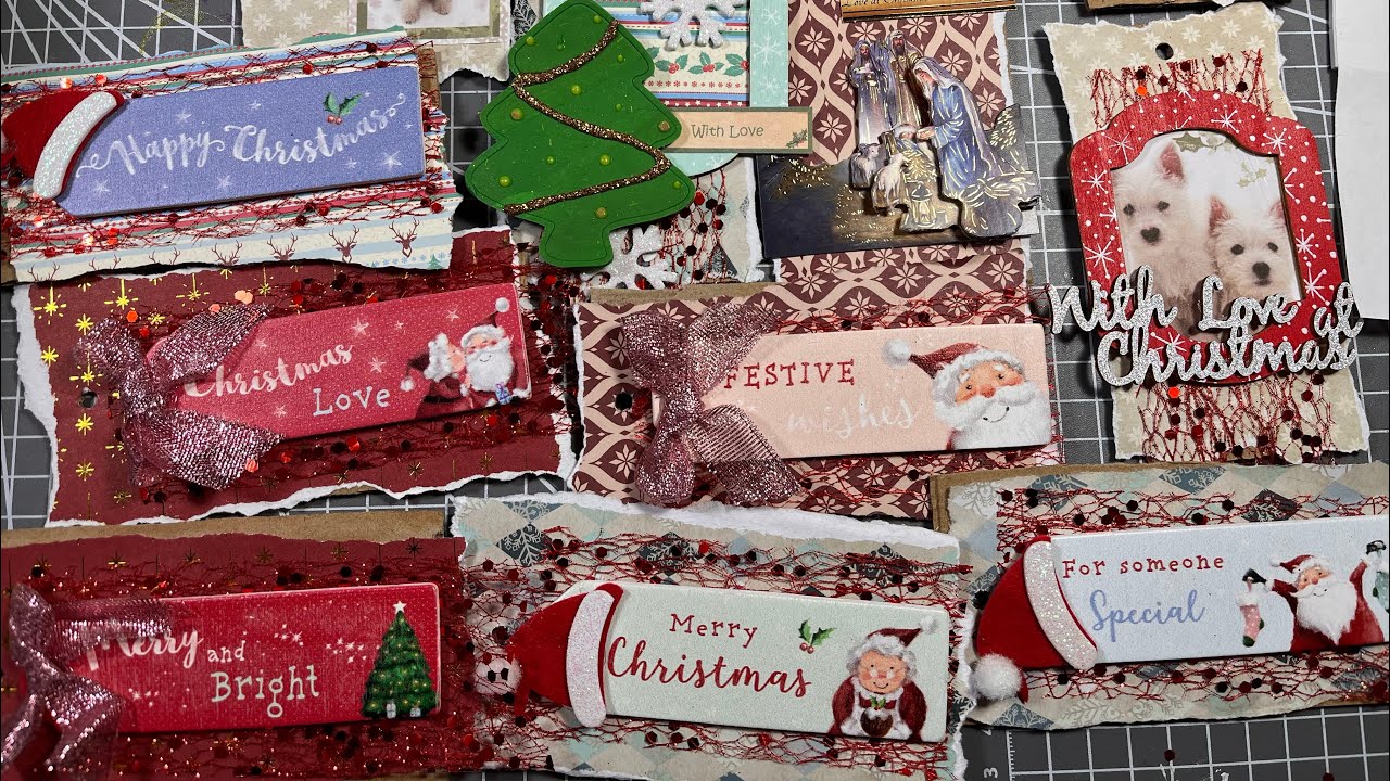 Christmas Stash Busting more simple recycling cardboard tags