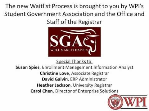 New Waitlist Process in BannerWeb - WPI