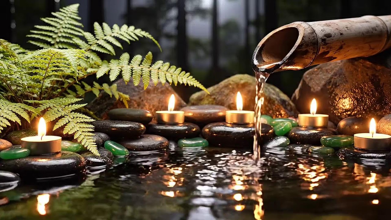 Soothing Spa Piano 🌿 Relaxing Music with Water Sounds ~ Relieve Stress & Calming Piano Melodies