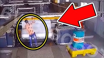 He got too close to working Rotating Machine... Then THIS Happened!